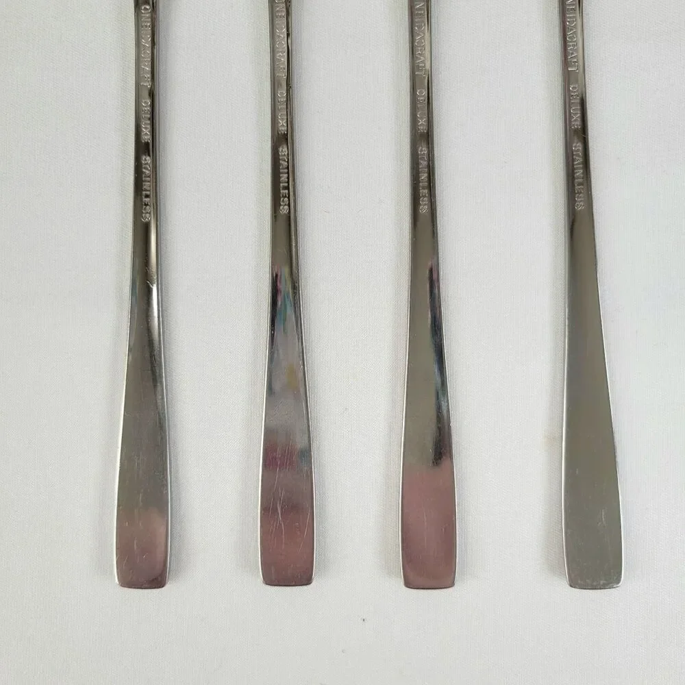 Oneida Satin Accent Stainless Flatware Set 4 Cocktail Seafood Forks Oneidacraft